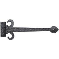 Loops PAIR 305mm Ornate Sword T Hinge Black Antique Internal Decorative Door Hinge
