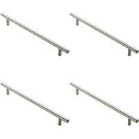 Loops 4x Round T Bar Cabinet Pull Handle 828 x 12mm 768mm Fixing Centres Satin Nickel in Metallics