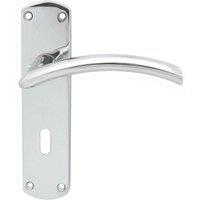 Loops Arched Lever on Lock Backplate Door Handle 170 x 42mm Polished Chrome