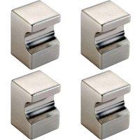 Loops 4x Square Cupboard Door Knob 18 x 18mm 25mm Projection Satin Nickel in Metallics