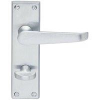 Loops Victorian Flat Lever on Bathroom Backplate Handle 150 x 42mm Satin Chrome