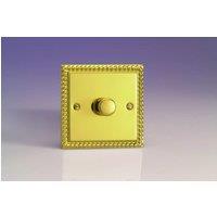 Varilight DIMMER 1X400W PUSH ON Classic Georgian Brass 1-Gang 400W 2-Way Push in Yellow