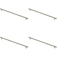 Loops 4x Round T Bar Cabinet Pull Handle 508 x 12mm 448mm Fixing Centres Satin Nickel in Metallics