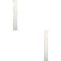 Loops 2x Plain Door Finger Plate 650 x 75mm Bright Stainless Steel Push Plate in Metallics