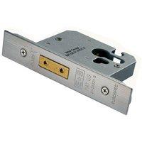 Loops 64mm Euro Profile Deadlock Strike Plate Included Satin Stainless Steel in Metallics