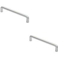 Loops 2x Rounded D Shaped Bar Handle 300 x 22mm Diameter Satin Anodised Aluminium