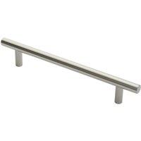 Loops Straight T Bar Door Pull Handle 400 x 19mm 300mm Fixing Centres Satin Steel in Metallics