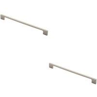 Loops 2x Slim D Shape Pull Handle 290 x 9mm 256mm Fixing Centres Satin Nickel in Metallics