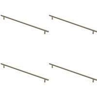Loops 4x Round T Bar Cabinet Pull Handle 444 x 12mm 384mm Fixing Centres Satin Nickel in Metallics