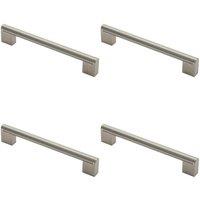 Loops 4x Round Bar Pull Handle 200 x 14mm 160mm Fixing Centres Satin Nickel & Steel in Metallics