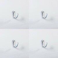 Loops 4x Victorian One Piece Single Bathroom Robe Hook 40mm Projection Satin Chrome