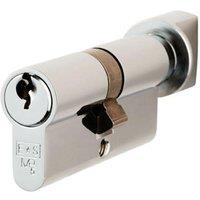 Loops 70mm EURO Cylinder & Thumbturn Lock Keyed to Differ 5 Pin Polished Chrome