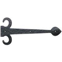 Loops PAIR 305mm Ornate Sword Hinge Front Black Antique Decorative Door Plate