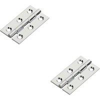 Loops 2x PAIR 50 x 28 x 1.5mm Cabinet Hinge Polished Chrome Small Cupboard Door