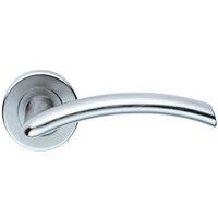 Loops PAIR Oval Shaped Arched Bar Handle Concealed Fix Round Rose Satin Chrome
