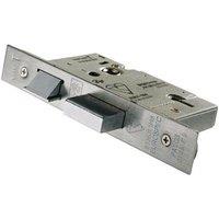 Loops 76mm 5 Lever BS Rated Sashlock Square Forend Satin Steel Door Latch in Metallics