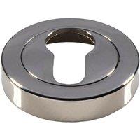 Loops 50mm Euro Profile Round Escutcheon Concealed Fix Polished Nickel Keyhole Cover in Metallics