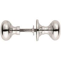 Loops PAIR Large Mushroom Rimmed Mortice Door Knob 53mm Diameter Polished Chrome
