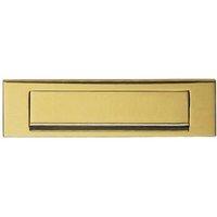 Loops Inward Opening Letterbox Plate 224mm Fixing Centres 254 x 78mm Polished Brass in Metallics