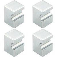 Loops 4x Square Cupboard Door Knob 18 x 18mm 25mm Projection Polished Chrome