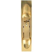 Loops Lever Action Flush Door Bolt with Flat Keep Plate 254 x 20mm Polished Brass in Metallics
