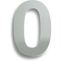 Loops 178mm Front Door Numerals '0' 150mm Fixing Centres Satin Stainless Steel in Metallics