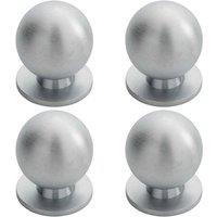 Loops 4x Solid Ball Cupboard Door Knob 30mm Diameter Satin Chrome Cabinet Handle