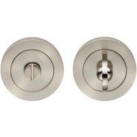 Loops Thumbturn Lock & Release Handle 50mm Diameter Round Rose Satin Nickel in Metallics