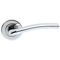 Loops PAIR Raised Lever with Smooth Edges Concealed Fix Round Rose Polished Chrome
