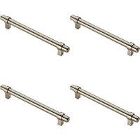 Loops 4x Round T Bar Cabinet Pull Handle 200 x 14mm 160mm Fixing Centres Satin Nickel in Metallics