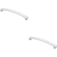 Loops 2x Flat Curved Bow Pull Handle 238 x 25mm 224mm Fixing Centres Polished Chrome