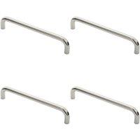 Loops 4x Round D Bar Pull Handle 319 x 19mm 300mm Fixing Centres Bright Steel in Metallics