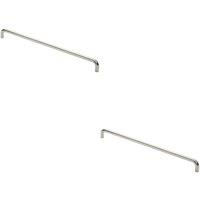 Loops 2x Round D Bar Pull Handle 619 x 19mm 600mm Fixing Centres Bright Steel in Metallics