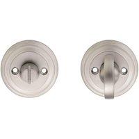 Loops Bathroom Thumbturn & Release Handle Reeded Design 55mm Dia Satin Chrome