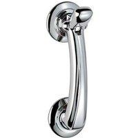 Loops Victorian Bow Door Knocker on Rose 95mm Fixing Centres Polished Chrome