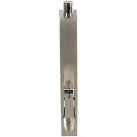 Loops Lever Action Flush Door Bolt with Flat Keep Plate 152 x 20mm Satin Nickel in Metallics