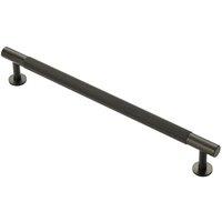 Loops Knurled Bar Door Pull Handle - 274mm x 13mm - 224mm Centres - Matt Black