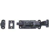 Loops Surface Mounted Straight Barrel Door Bolt Lock 152 x 43.5mm Black Antique