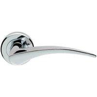 Loops PAIR Arched Tapered Handle on Round Rose Concealed Fix Polished Chrome