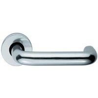 Loops PAIR 19mm Round Bar Safety Lever Concealed Fix Round Rose Polished Aluminium
