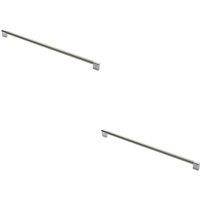 Loops 2x Keyhole Bar Pull Handle 460 x 14mm 448mm Fixing Centres Satin Nickel & Chrome in Metallics