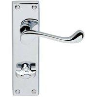 Loops PAIR Victorian Scroll Lever on Bathroom Backplate 155 x 41mm Polished Chrome