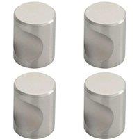 Loops 4x Cylindrical Cupboard Door Knob 16mm Diameter Stainless Steel Cabinet Handle in Metallics