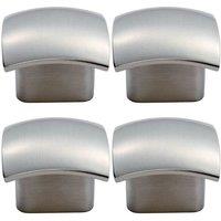 Loops 4x Convex Face Cupboard Door Knob 33 x 30.5mm Satin Nickel Cabinet Handle in Metallics