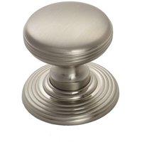 Loops Smooth Ringed Cupboard Door Knob 35mm Dia Satin Nickel Cabinet Handle in Metallics