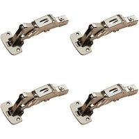 Loops 4x Soft Close Cupboard Hinges 170 Degree Opening Angle Bright Nickel Plate in Metallics