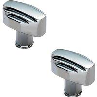 Loops 2x Square Cabinet Door Knob Geometric Design 30 x 20mm Polished Chrome