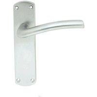 Loops PAIR Rounded Curved Bar Handle on Latch Backplate 170 x 42mm Satin Chrome