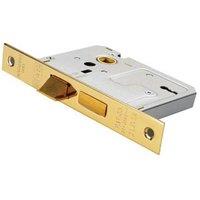 Loops 76mm 3 Lever Contract Sashlock Square Forend Electro Brassed Door Latch in Metallics