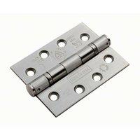 Loops PAIR 102 x 76 x 3mm Ball Bearing Hinge Satin Stainless Steel Interior Door in Metallics